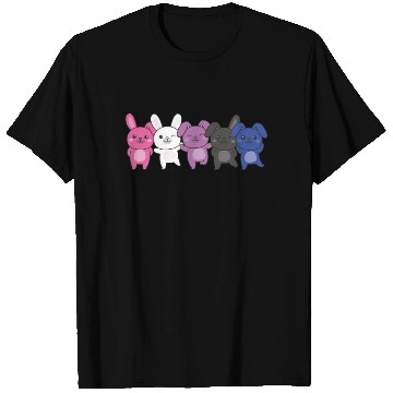 Discover Genderfluid Flag Pride Lgbtq Cute Bunny Pile T Shirts