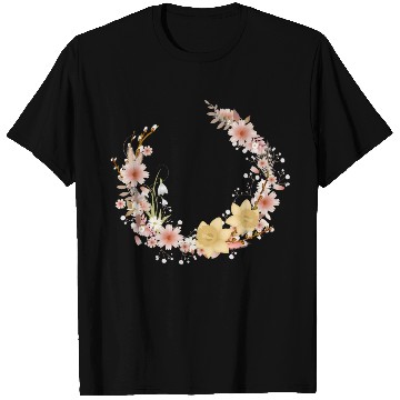 Discover Spring floral wreath of daffodils and catkins T Shirts