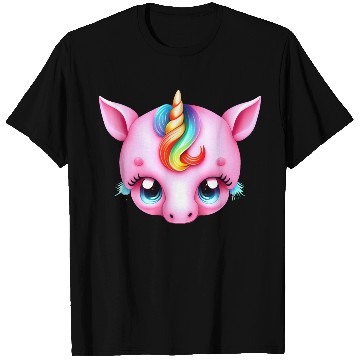 Discover Pink Baby Rainbow Unicorn Head T Shirts