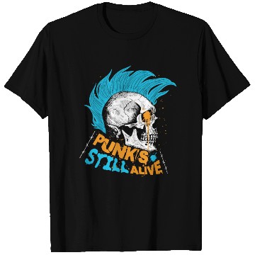 Discover Punk's still alive - gift skull punk rock man teen T Shirts