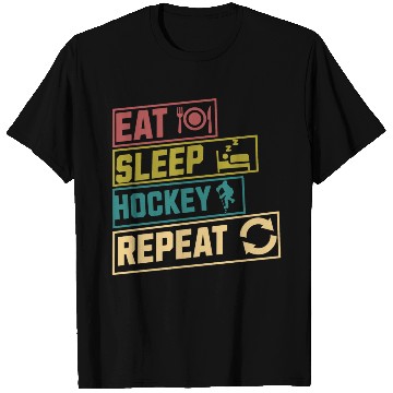 Discover Eat sleep hockey repeat hobby T Shirts
