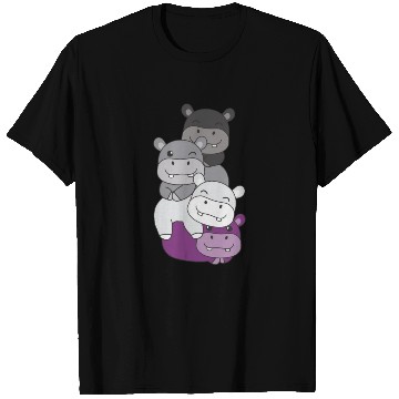 Discover Asexual Flag Pride Lgbtq Cute Hippo Bunch T Shirts