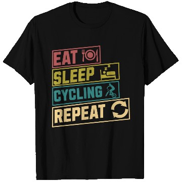 Discover Eat sleep cycling repeat hobby T Shirts