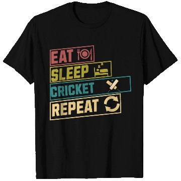 Discover Eat sleep cricket repeat hobby T Shirts