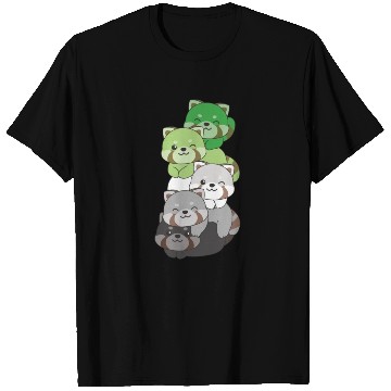 Discover Aromantic Flag Pride Lgbtq Cute Red Panda Pile T Shirts