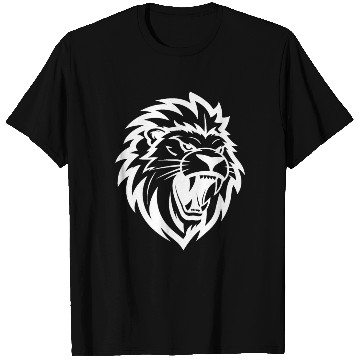 Discover Angry Lion Head Tattoo Style Elegant Mane T Shirts