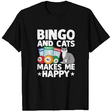 Discover Bingo And Cats Makes Me Happy T Shirts