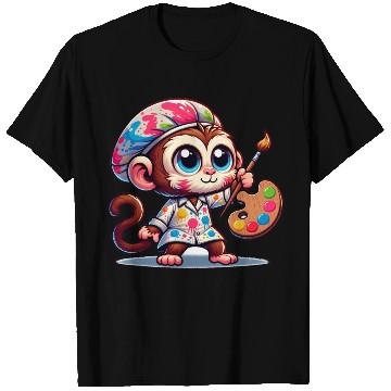 Discover Cute Monkey Artist T Shirts