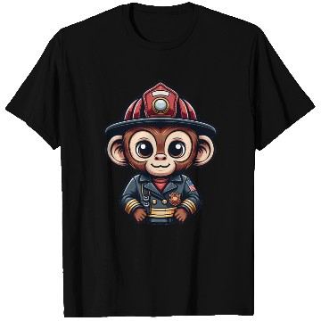Discover Cute Monkey Firefighter T Shirts