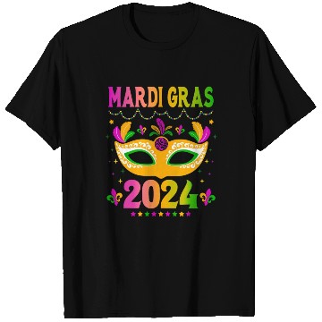 Discover Mardi Gras 2024 Funny Mardi Gras Mask Costume T Shirts