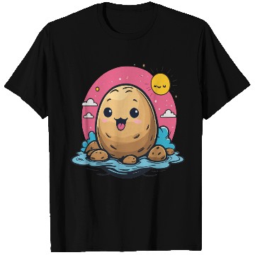 Discover Kawaii Potato go to swimming T Shirts