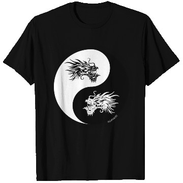 Discover Yin and Yang Dragon Circle T Shirts