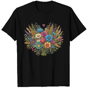 Discover Bouquet of Wildflowers in Beautiful Rustic Colors T Shirts