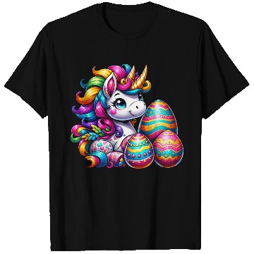 Discover Easter Unicorn & Colorful Eggs T Shirts