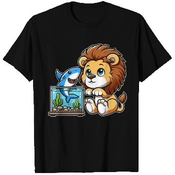 Discover Lion in Aquarium: Fish & Shark T Shirts