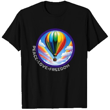 Discover Peace Love Freedom Ballon T Shirts