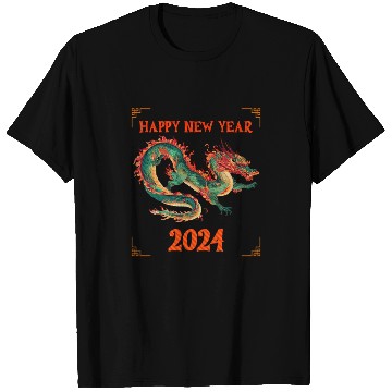 Discover Fantasy Dragon: Happy New Year 2024 T Shirts