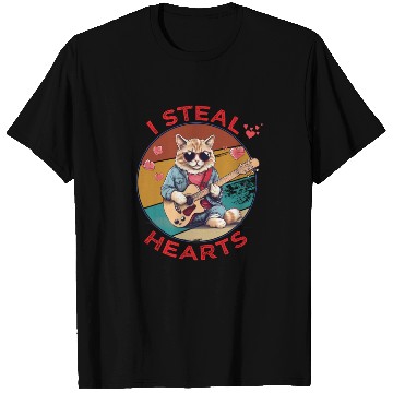 Discover Cat Musician with Sunglasses T Shirts