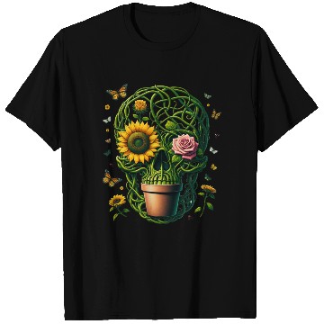 Discover Garden Lover’s Floral Skull T Shirts Green Thumb