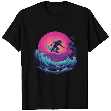 Discover Dangerous Planet Surfing, Alien Creature Encounter T Shirts