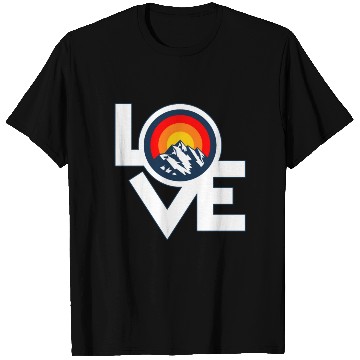 Discover I Love Mountains Retro Sunset Design. T Shirts