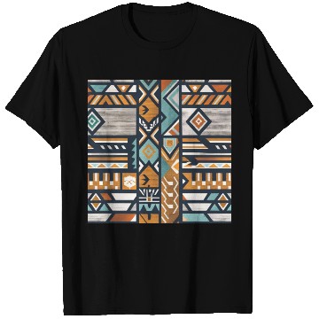 Discover Urban Tribal Pattern - Aztec - Concrete and Wood T Shirts