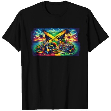 Discover Jamaica Caribbean Reggae Music Design T Shirts