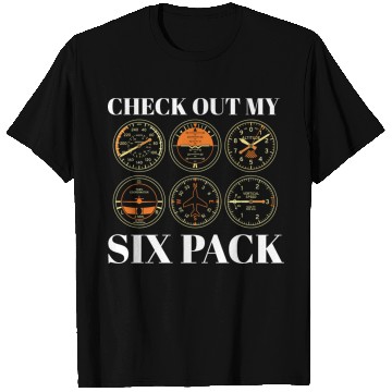 Discover Funny Pilot Six Pack Aviation Flight Simulation T Shirts