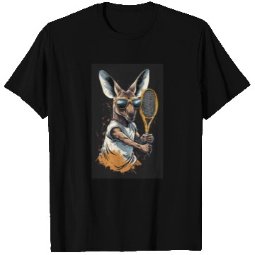 Discover Kangaroo play tennis T Shirts