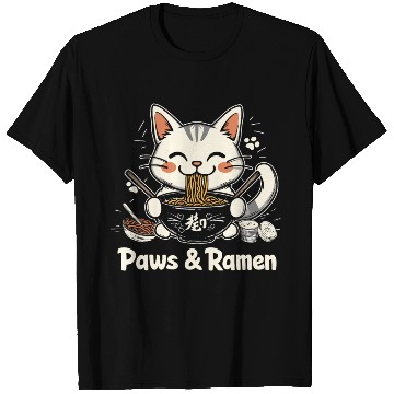 Discover Funny Cat Paws and Ramen Kawai T Shirts