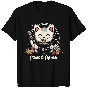 Discover Funny Cat Paws and Ramen Kawai T Shirts