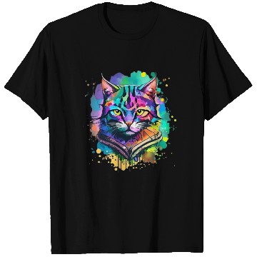 Discover powerful colorful cat T Shirts