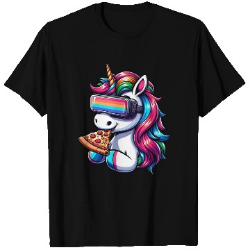 Discover Unicorn VR: Rainbow Pizza Universe T Shirts