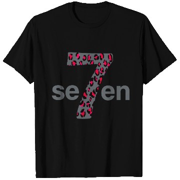 Discover 7 in red animal print T Shirts