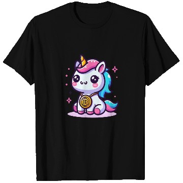 Discover Crypto Cutie: Magical Unicorn with Bitcoin T Shirts