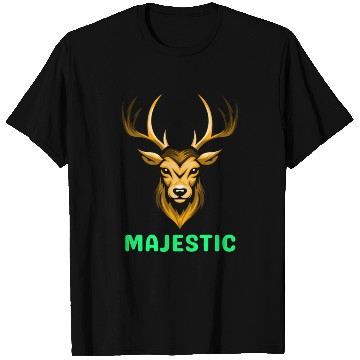 Discover Black and Yellow Illustrative Deer Animal Logo T Shirts