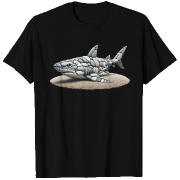 Discover Serene Pebble Art Great White Shark T Shirts