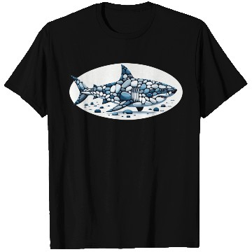 Discover Pebble Predator - The Majestic Shark T Shirts