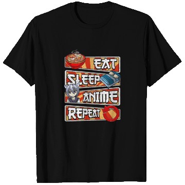 Discover eat sleep anime repeat cute lovers obsessed T Shirts