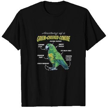 Discover Green Cheeked Conure Anatomy T Shirts