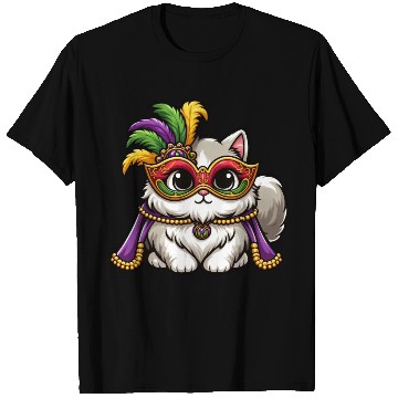 Discover Mardi Gras Persian Cat, Masked Cat Costume T Shirts