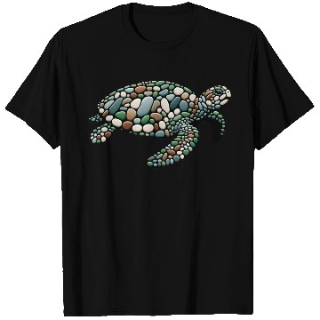 Discover Serenity Swim - Stone Mosaic Sea Turtle T Shirts