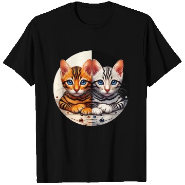 Discover Bengal Kittens Black White Background T Shirts