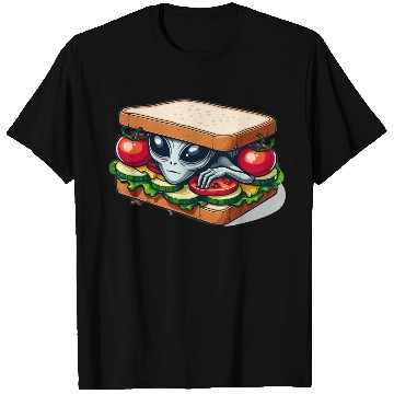 Discover Alien Hiding in a Sandwich T Shirts