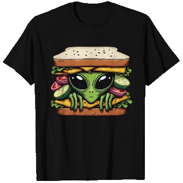 Discover Alien Hiding in a Sandwich T Shirts