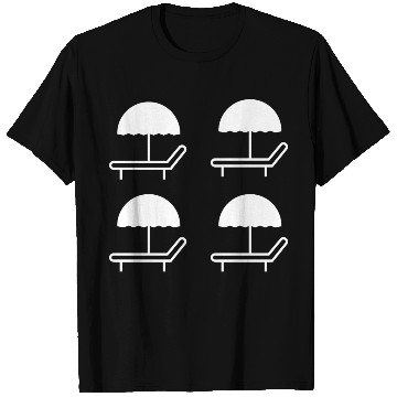 Discover beach umbrella icon T Shirts