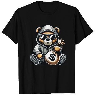 Discover teddy bear holding a money bag T Shirts