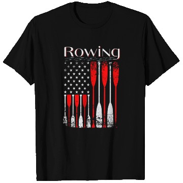 Discover Rowing US flag american rower patriotic paddle T Shirts