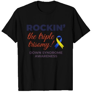 Discover Down Syndrome Awareness Triple Trisomy Rock T Shirts