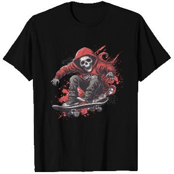 Discover Skeleton Skull Skater Skateboarder Skateboard T Shirts
